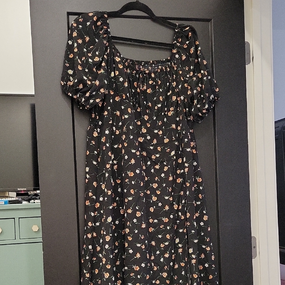 Floral Black Dress